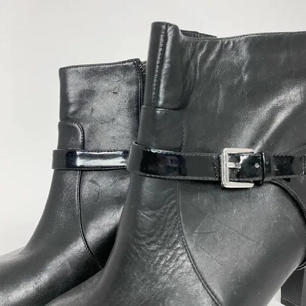 Lauren Ralph Lauren Womens Leather Saida Ankle Boots Booties Buckle Black Sz 10B - Image 5