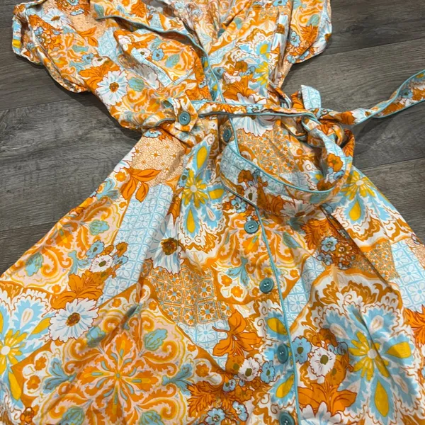 &Merci orange‎ and blue mini dress size S - Image 6
