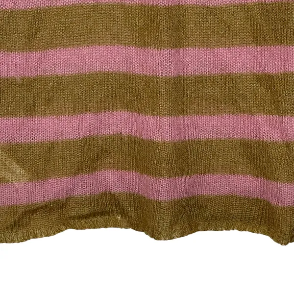 Loft Ann Taylor‎ Women Medium Mohair Striped Pullover Sweater Long Sleeve Button - Image 4