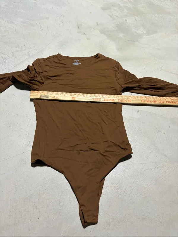 Nuuds Long Sleeve Brown Bodysuit small - Image 4