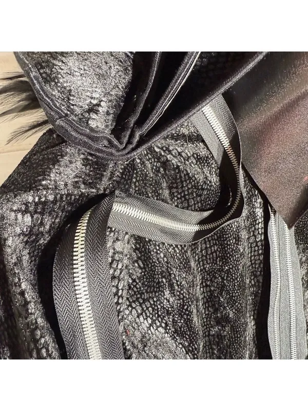 Dark Dragon Lord Warlock Costume Halloween cosplay Black Feathers Zippers gothic - Image 11