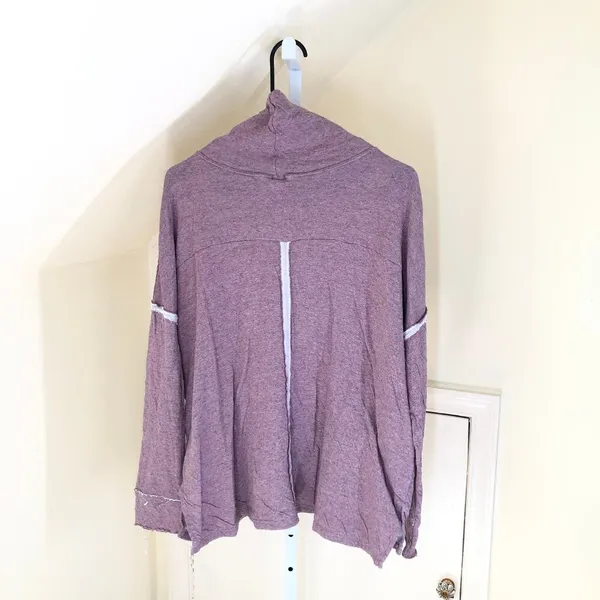 We the Free Free People Women's EUC Oversized Cowl Neck Sweater Pink/Mauve M - Image 5