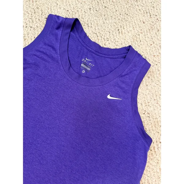 Nike Dri-FIT Tank Top Purple Women's Medium Athletic Running Workout - Image 5