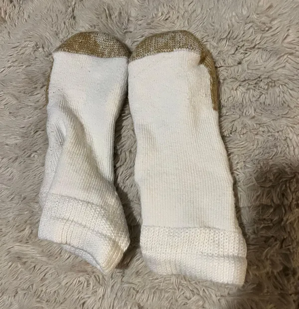 Ankle Thick Brown Tip White Socks - Image 3