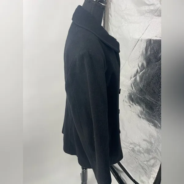 Sonoma Wool Coat Pea Coat Double Breasted Jacket Classic‎ Black L - Image 3