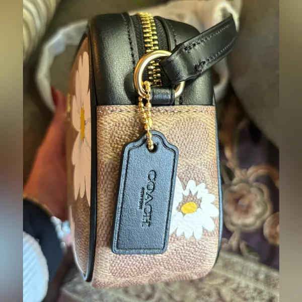 Coach Authentic Signature floral canvas/ smooth leather top zip Crossbody - Image 7