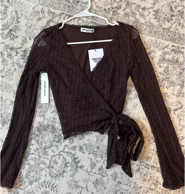 Princess Polly Wrap Top Long Sleeve - Image 4