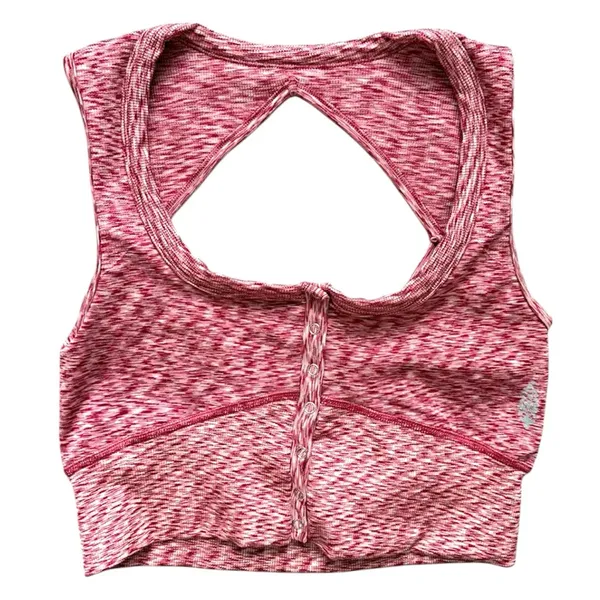 Nwot Free People Fp Movement Red Cropped Button Up Top - Image 4