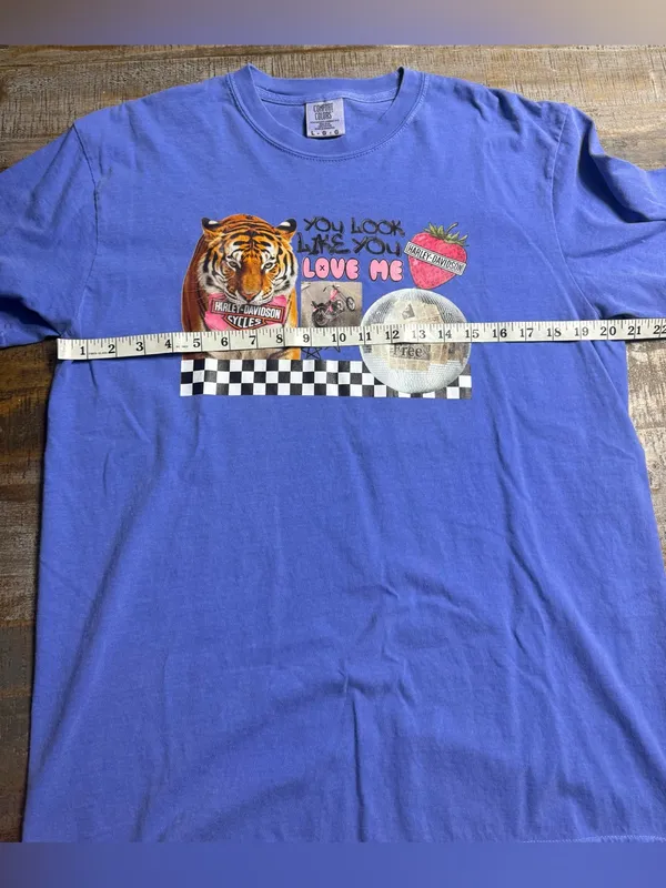 Comfort Colors Blue Short Sleeve Tee with Tiger Graphic - Image 6