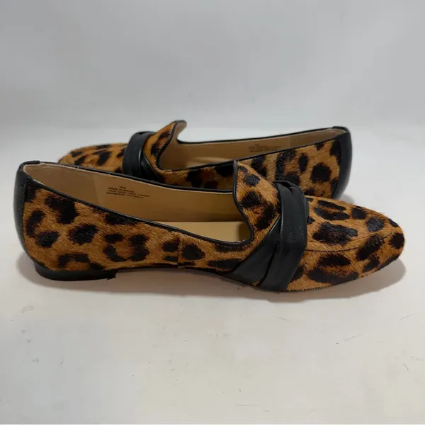 Talbots Ryan Twist Leopard Calf Hair Loafers Womens US 9M Leather Flats - Image 5
