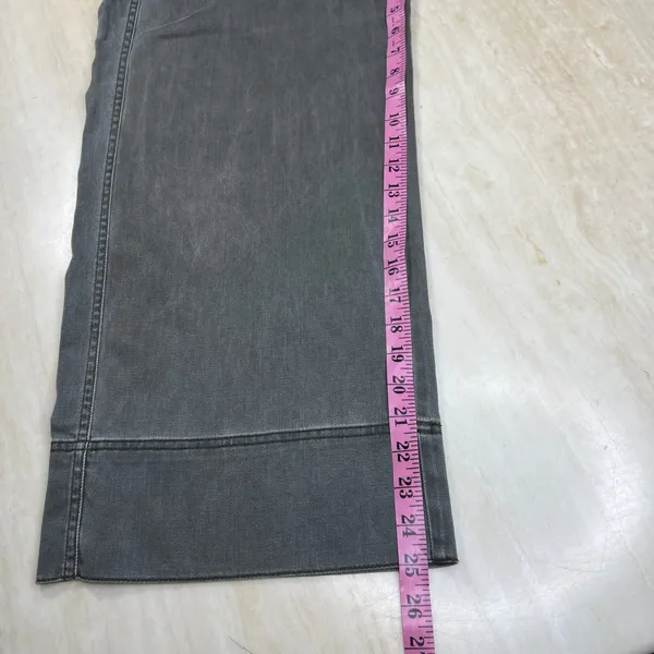 GAP Womens Size 4 Gray Wide Leg Crop High Rise Patch Pocket Denim Pants A36 - Image 11