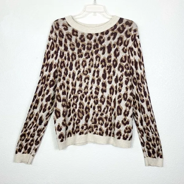 A New Day Cream & Brown Leopard Print Sweater - Image 2