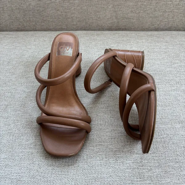 DV Dolce Vita Priana Tan Puffy Strappy Block Heel Sandals Summer Heels Size 8 - Image 12