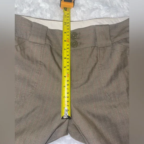 Gap stretch tan herringbone red pants trousers wide leg slacks woman’s 6A - Image 6