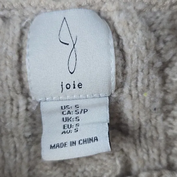 Joie Women's Cream Cable Knit Sweater‎ Small - Image 3