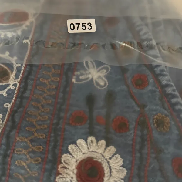 Keren Hart Vintage Denim Embroidered Floral Paisley Boho Vest Blue Small Western - Image 8
