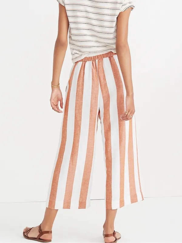 MADEWELL Striped Houston Wide Leg Cropped Pants - Image 2