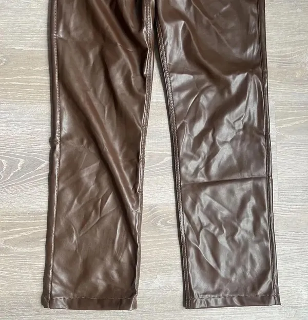 NEW Abercrombie & Fitch Vegan Leather 90s Straight Pant - Image 7