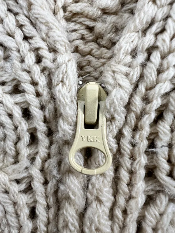 Isabel Marant Etoile Cable Knit Wool Zip Cardigan Sweater - Image 9