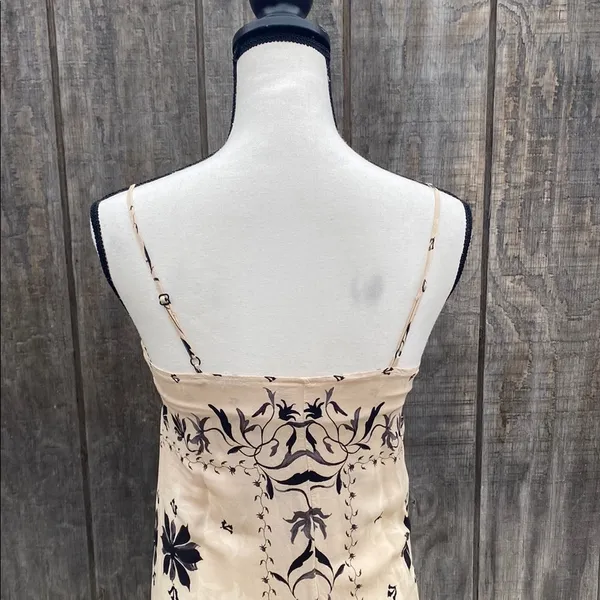 EUC Forever 21 Cream Slip Midi Dress Spaghetti Strap Cocktail Size 2 Whimsical - Image 6