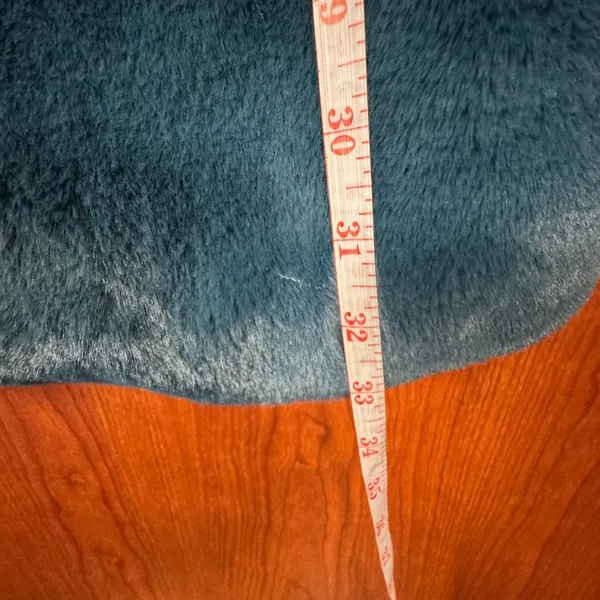 Christian Siriano Faux Fur Coat Teal Blue Womens Sz S Mob‎ Wife Whimsigoth Fairy - Image 11