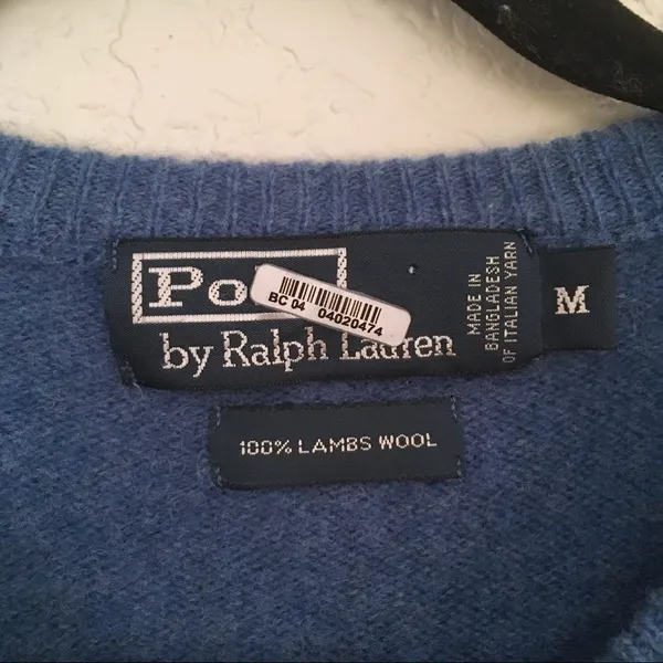 Polo Ralph Lauren V Neck Pullover Wool Sweater - Image 9