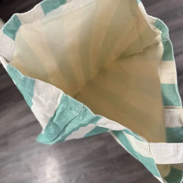 Gorjana Mint and Cream Striped Tote - Image 6