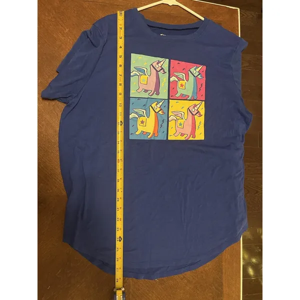 Women's Junior Fortnite Blue Loot Llama Unicorn T-Shirt Tee Shirt 3X - Image 7