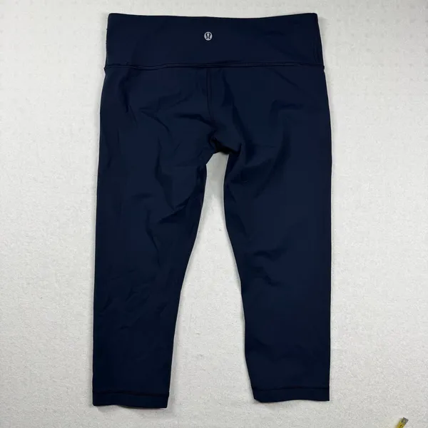 Lululemon Wunder Under Crop Leggings Women’s 8 Navy Blue High Rise Yoga - Image 2