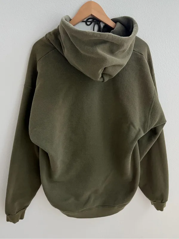 Green Bay Football Distressed Olive Green Hoodie Pullover - Image 6