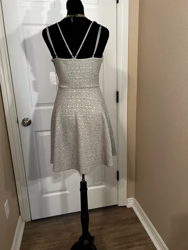 Basil Lola Shimmer gold mini cocktail dress - Image 3