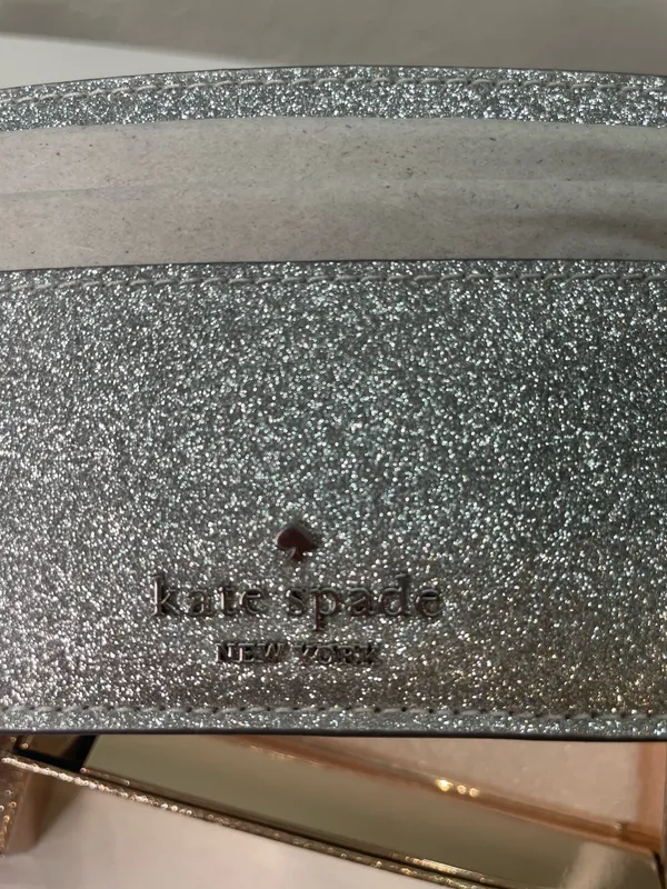 Kate Spade Silver Glitter Slim Card Holder Silver Lunar Light NWT - Image 12