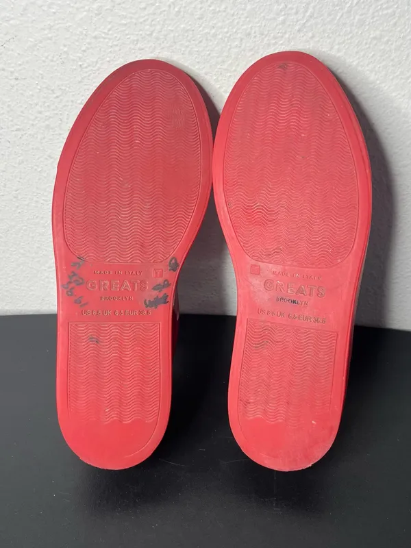 Greats Brooklyn Red Patent Leather Lace Up Sneakers Size 8.5 - Image 10