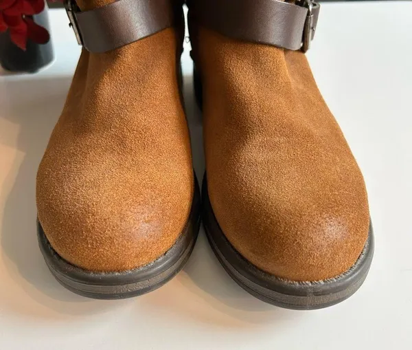 Steve Madden Tan Suede Ankle Moto Boots - Image 2
