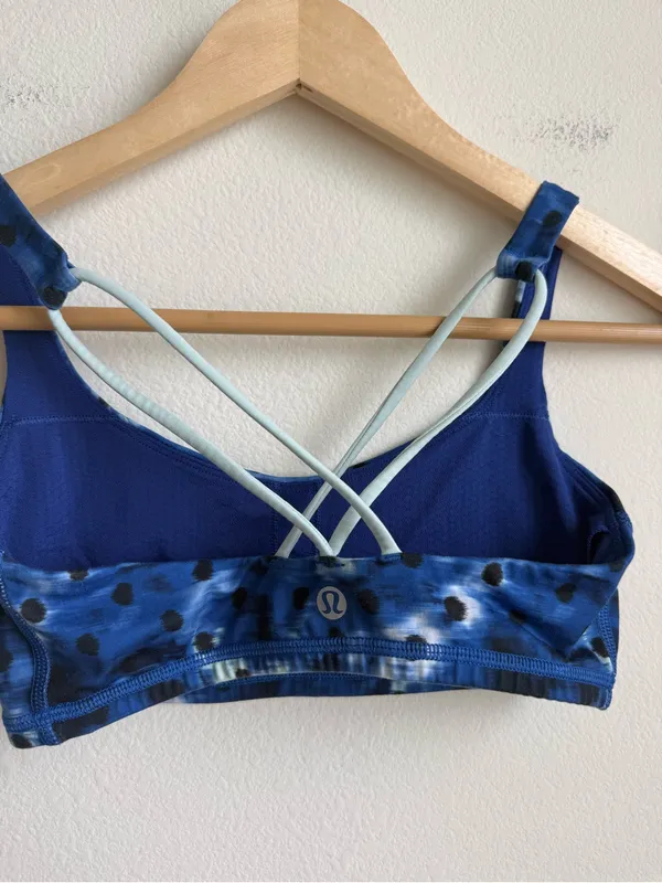 Lululemon Free to Be Wild Bra Windy Blooms Sapphire Blue Multi Size 4 - Image 5