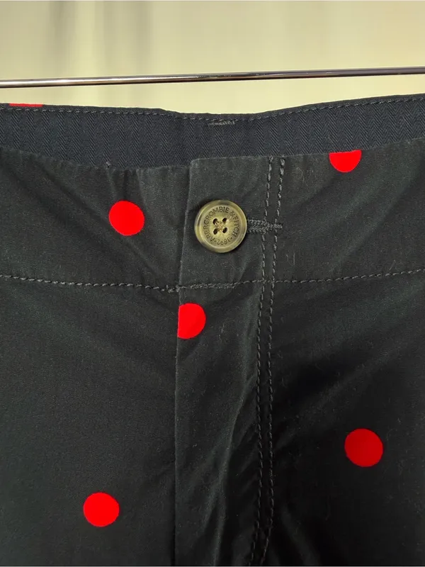 Y2K Vintage NWT Abercrombie & Fitch Polka Dot Capri Pants in Navy Blue Red - Image 2