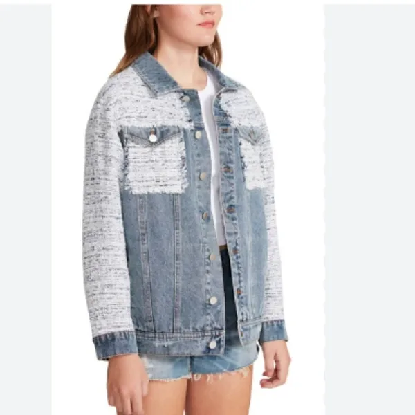 NEW BB Dakota Festival Mixed Media‎ Jacket Blue Size XL - Image 5