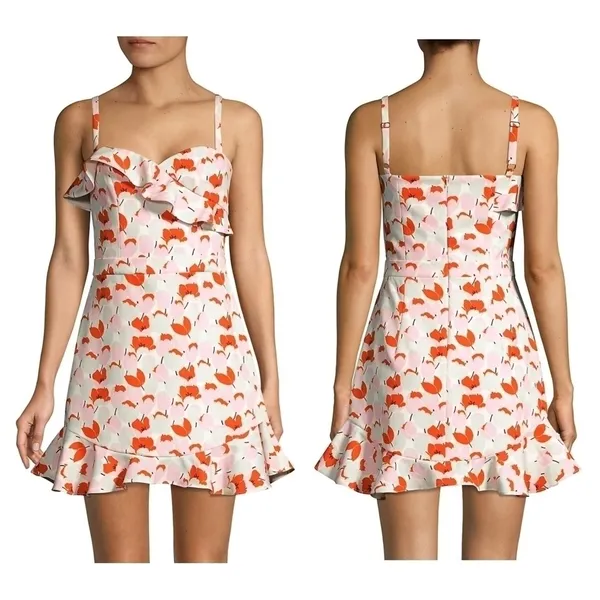 Black Halo Zalda Ruffled Floral Mini Dress - Image 9