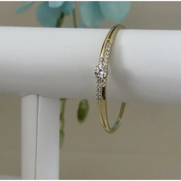 14K Gold Plated XP Women's Bangle Bracelet Gemstone High Quality - Image 3