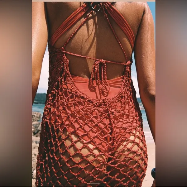 Zara Crochet Macrame Knit Dress Coverup NWT‎ S/M - Image 4