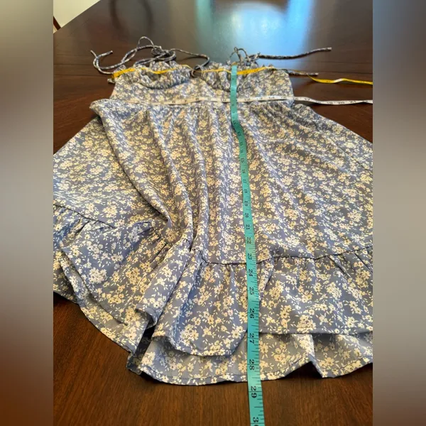 Blue and White Ditsy Floral Lightweight Mini Sundress Sz XL NWT - Image 6