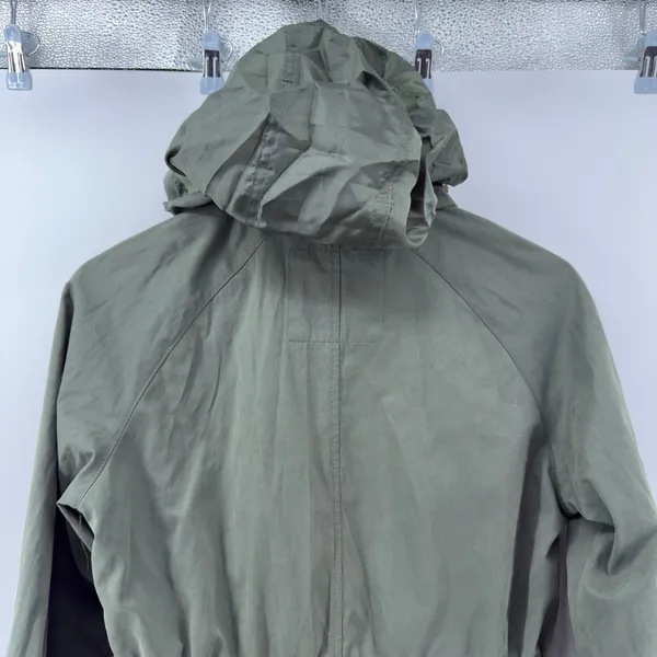 A‎ New Day Anorak Full Zip Utility Jacket Army Green Women S Hidden Hood Pockets - Image 5