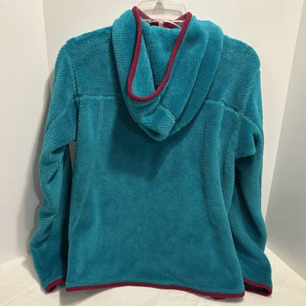Patagonia Women's Teal Blue Magenta Hooded Snap Retool Fleece Pullover Sz Medium - Image 4