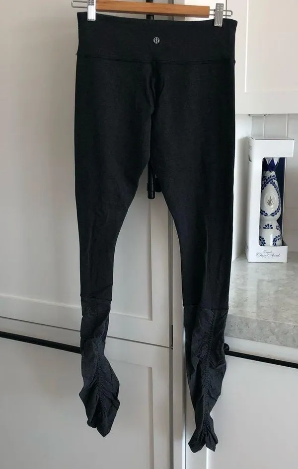 Lululemon Dance Scrunch Ruched Bottom Full Length Leggings Charcoal Grey 6 Small - Image 4