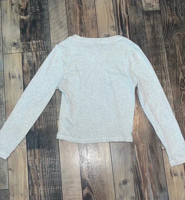 American Eagle Maddie & Kenzie Ziegler Grey Light Long Sleeve Collection Top - Image 3