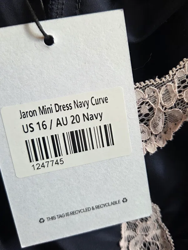 Princess Polly Jaron Mini Dress Navy Curve NWT - Image 11