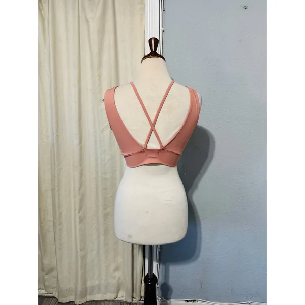 Forever 21 Pink Mesh Inset Sports Bra Tank‎ Top Athletic Workout Women's Medium - Image 5
