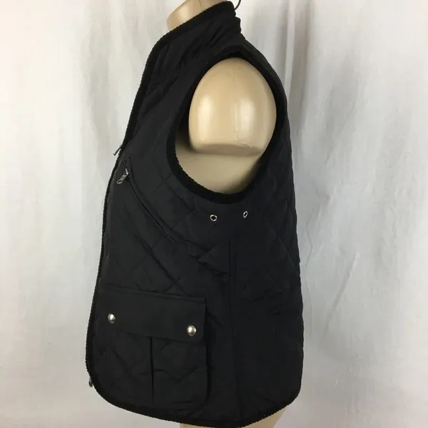 Ralph Lauren Black Quilted Zip Up Sleeveless Utility Vest M - Image 4