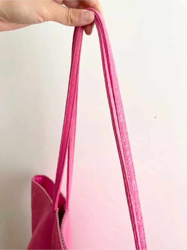 Carlos Falci Fatto a Mano Pink Zebra Print Embossed Tote Bag - Image 4