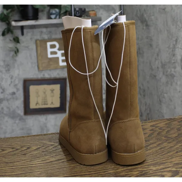 NWT Universal Thread Sarah Suede Shearling Winter Boots 91467407 Tan Brown 6M - Image 8